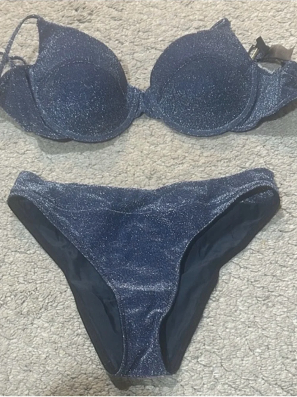 triangl swimwear Sparkle Navy Shimmery Bikini Set